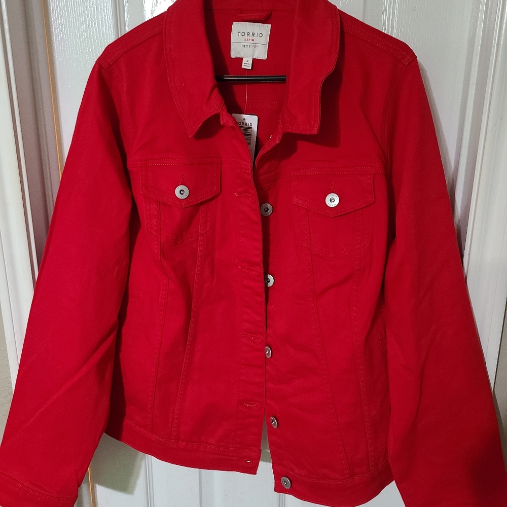 Red Denim Jean Jacket